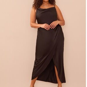 EUC Satin Cowl Neck Maxi Dress - Size 3x